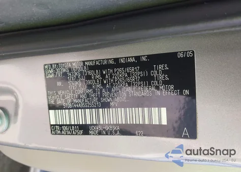 2005 Toyota Sequoia Sr5 V8 from USA, damaged, VIN 5TDBT44A95S255213